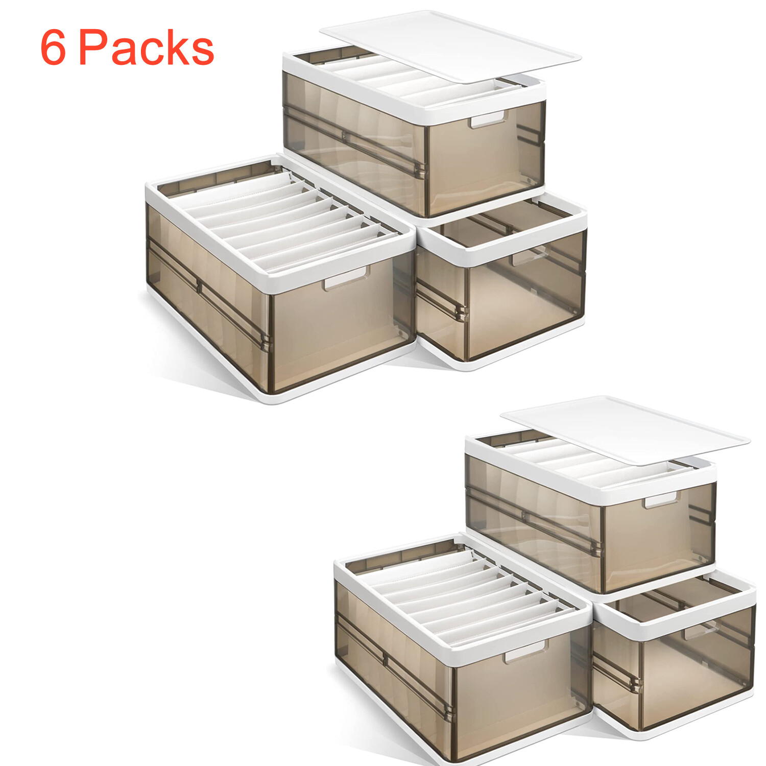NNYYS Stackable Storage Boxes, Stackable Nestable Container Clear ...