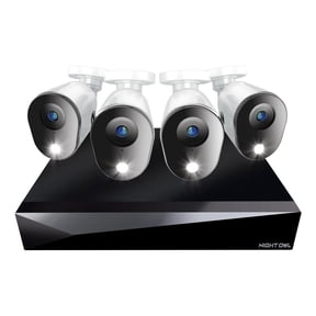 Night Owl 4 Channel 2K DVR with 4 Wired 2K Cameras and 64GB Micro SD Card