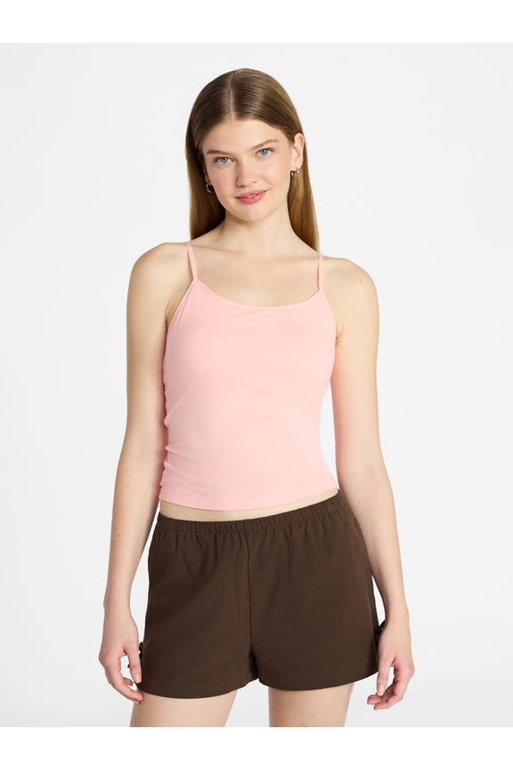 Cropped Cami Top with Shelf Bra, Women's XXS-XXL