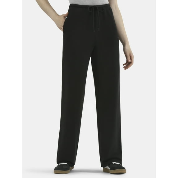 No Boundaries Soft Fleece Wide Leg Sweatpants, Women’s