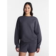thumbnail image 1 of No Boundaries Oversized Fleece Sweatshirt with Long Sleeves, Women's Sizes XXS-4X, 1 of 5