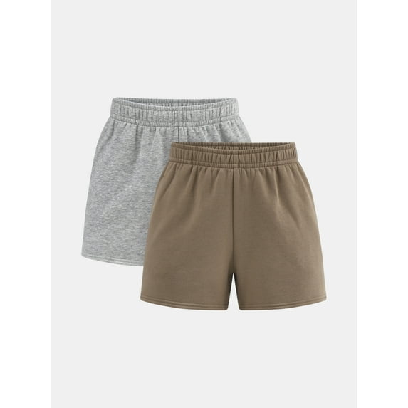 No Boundaries Soft Fleece Shorts, 1 or 2-Pack, Women’s