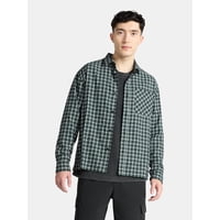 No Boundaries Men's Cotton Long Sleeve Flannel Shirt only