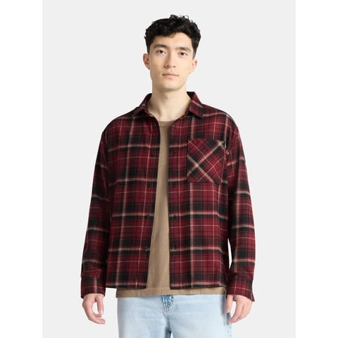 Cotton Long Sleeve Flannel Shirt, Men's & Big Men's XS-5XL
