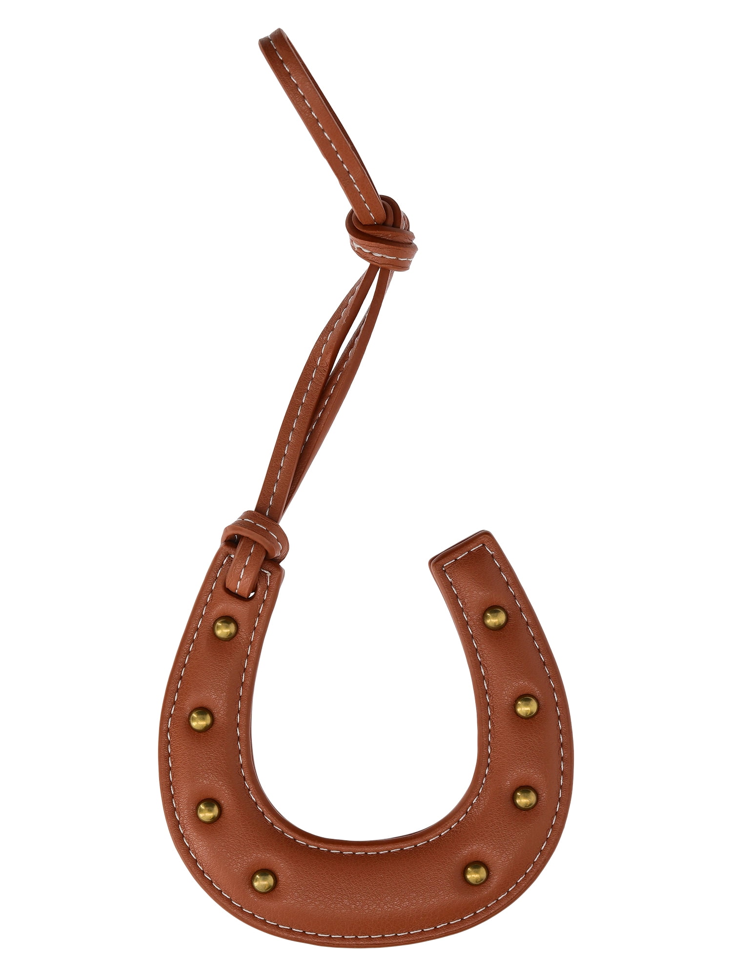 No Boundaries Women's Faux Leather Horseshoe Bag Charm, Brown