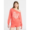 thumbnail image 1 of No Boundaries Off the Shoulder Sweatshirt with Long Sleeves, Women’s and Women's Plus XXS-4X, 1 of 5