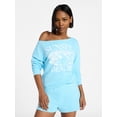 thumbnail image 1 of No Boundaries Off the Shoulder Sweatshirt with Long Sleeves, Women’s and Women's Plus XXS-4X, 1 of 5