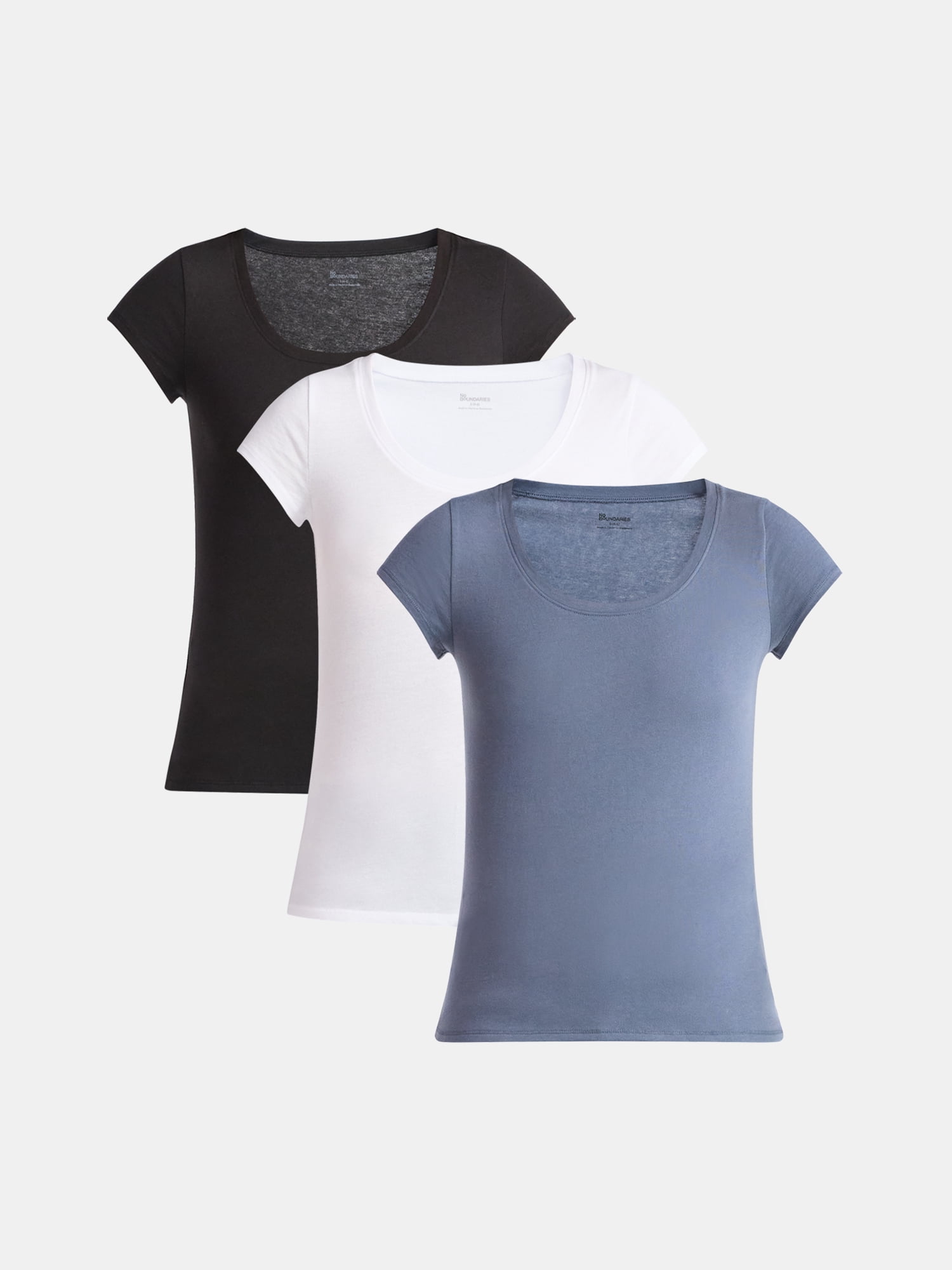 No Boundaries Short Sleeve Scoop Neck Tee, Women's XXS-XXXL