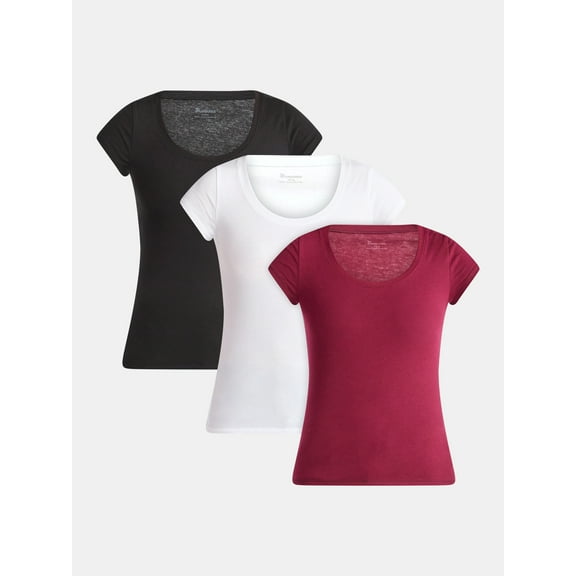 No Boundaries Short Sleeve Scoop Neck Tee, Women's XXS-XXXL
