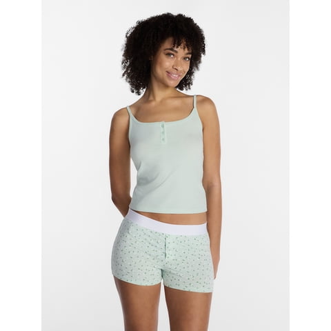 Women’s and Women’s Plus Cloud Core Sleepwear Cami and Boxer Shorts set, 2-Piece, Sizes XXS – 3X