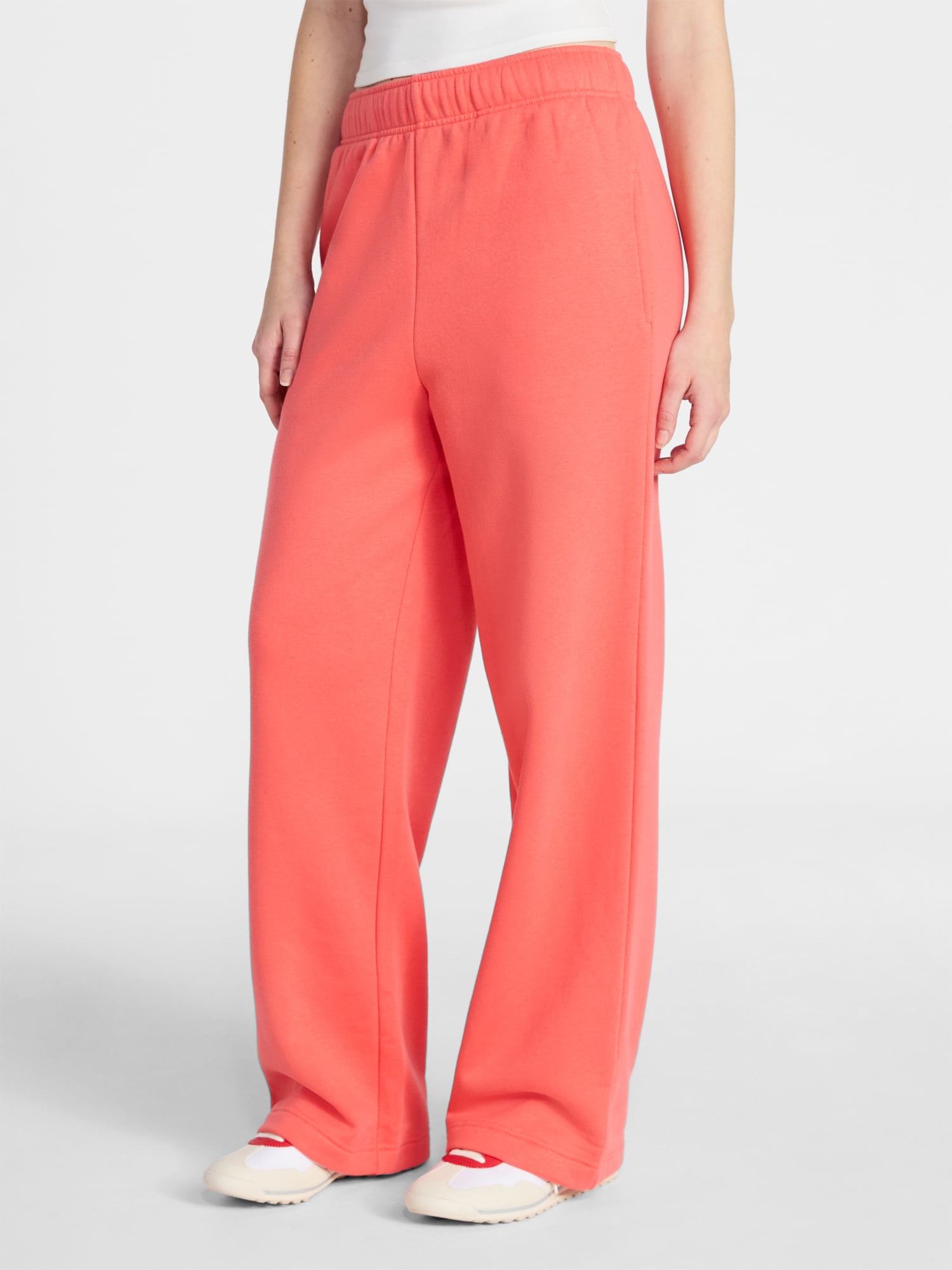 No Boundaries Soft Fleece Wide Leg Pants, 30” Inseam, 1 or 2-Pack, Women’s XXS-4X