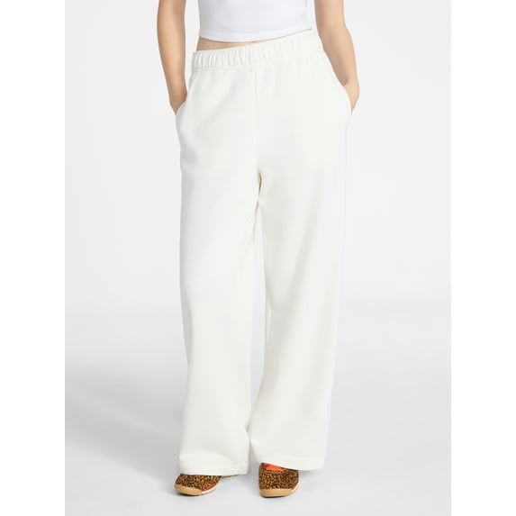 No Boundaries Soft Fleece Wide Leg Pants, 30” Inseam, 1 or 2-Pack, Women’s XXS-4X