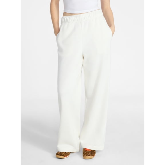 No Boundaries Soft Fleece Wide Leg Pants, 30” Inseam, 1 or 2-Pack, Women’s XXS-4X