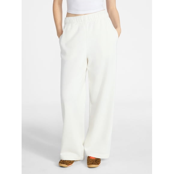 No Boundaries Soft Fleece Wide Leg Pants, 30” Inseam, 1 or 2-Pack, Women’s XXS-4X