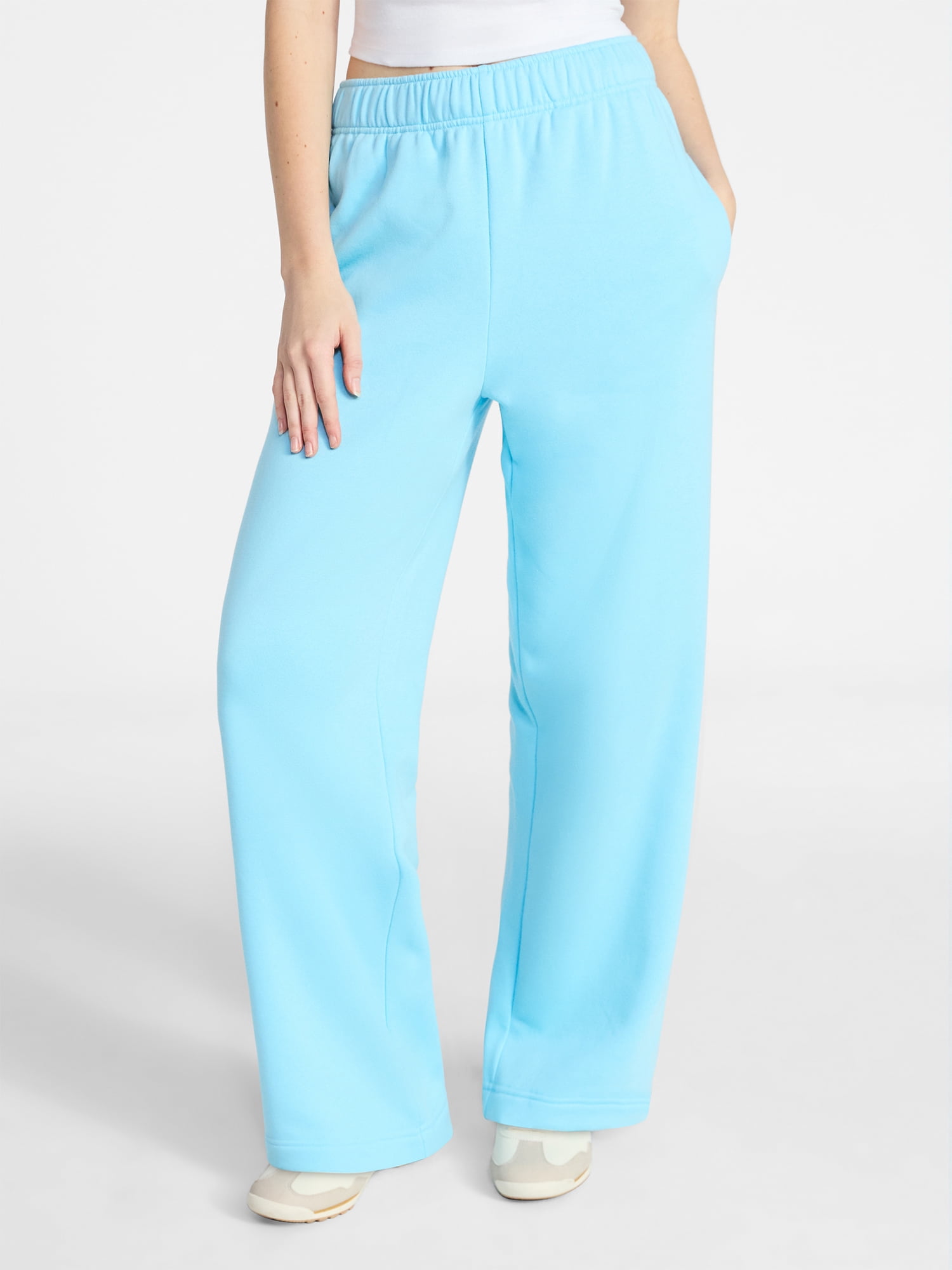 No Boundaries Soft Fleece Wide Leg Pants, 30” Inseam, 1 or 2-Pack, Women’s XXS-4X