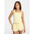 thumbnail image 1 of No Boundaries Rib Tank Top and Shorts Sleep Set, 2-Piece, Women's XXS-3X, 1 of 5