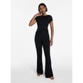 thumbnail image 1 of No Boundaries Rib Tee and Pants Sleep Set, 2-Piece, Women's XXS-3X, 1 of 4