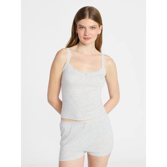 No Boundaries Sleep Top and Shorts Pajama Set, 2-Piece, Women’s XXS-3X