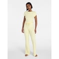 thumbnail image 1 of No Boundaries Rib Tee and Pants Sleep Set, 2-Piece, Women's XXS-3X, 1 of 4