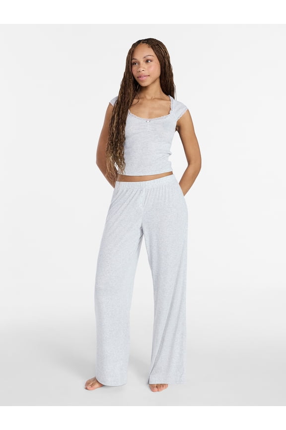 Pointelle Baby Tee and Pants Sleep Set, 2-Piece, Women's XXS-3X