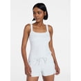 thumbnail image 1 of No Boundaries Rib Tank Top and Shorts Sleep Set, 2-Piece, Women's XXS-3X, 1 of 5