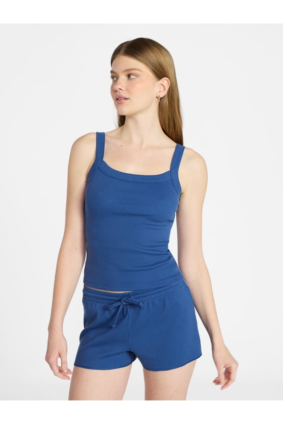 Rib Tank Top and Shorts Sleep Set, 2-Piece, Women's XXS-3X