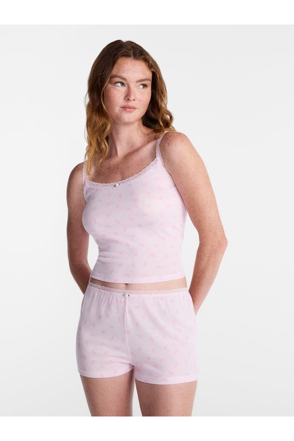 Sleep Top and Shorts Pajama Set, 2-Piece, Women’s XXS-3X