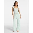 thumbnail image 1 of No Boundaries Pointelle Baby Tee and Pants Sleep Set, 2-Piece, Women's XXS-3X, 1 of 4