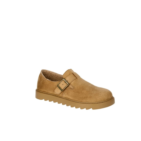 No Boundaries Women's Casual Buckle Clogs with Faux Shearling Lining