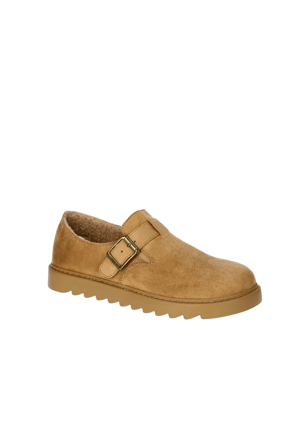 Women's Casual Buckle Clogs with Faux Shearling Lining