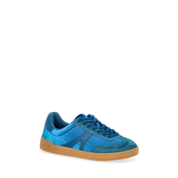 No Boundaries Womens Velvet Lace-Up Gum Sole Sneaker
