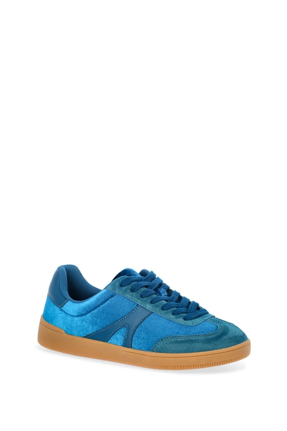 Velvet and Faux Suede Gum Sole Sneakers, Women's