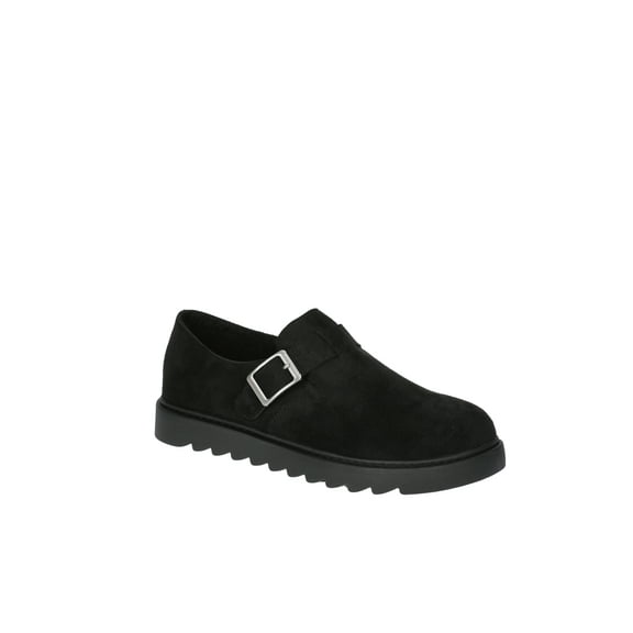 No Boundaries Women's Casual Buckle Clogs with Faux Shearling Lining