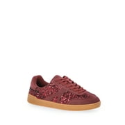 NO BOUNDARIES Sequin Faux Suede Gum Sole Sneakers, Women's