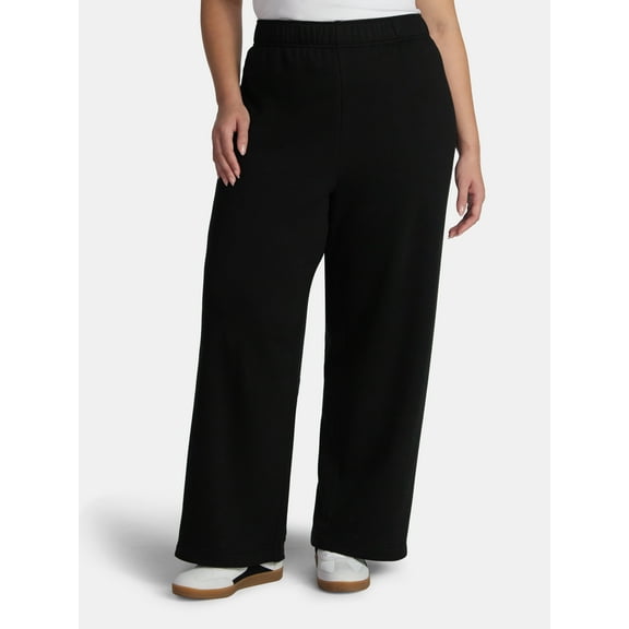 No Boundaries Soft Fleece Wide Leg Pants, 30” Inseam, 1 or 2-Pack, Women’s XXS-4X