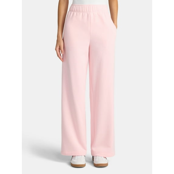 No Boundaries Soft Fleece Wide Leg Pants, 30" Inseam, Women's