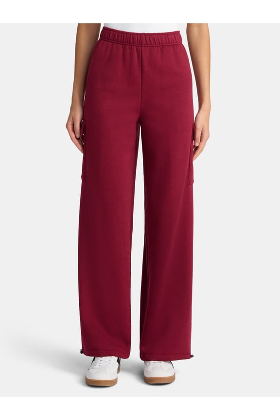 Soft Fleece Cargo Jogger Sweatpants, 29" Inseam, Women’s XXS-XXL