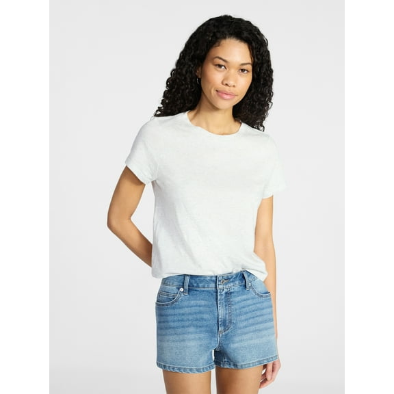 No Boundaries Cropped Cotton Tee with Short Sleeves, Women’s XXS-XXL