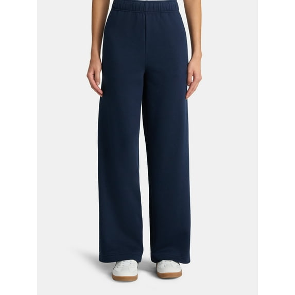 No Boundaries Soft Fleece Wide Leg Pants, 30” Inseam, 1 or 2-Pack, Women’s