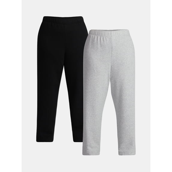 No Boundaries Soft Fleece Wide Leg Pants, 30” Inseam, 1 or 2-Pack, Women’s XXS-4X