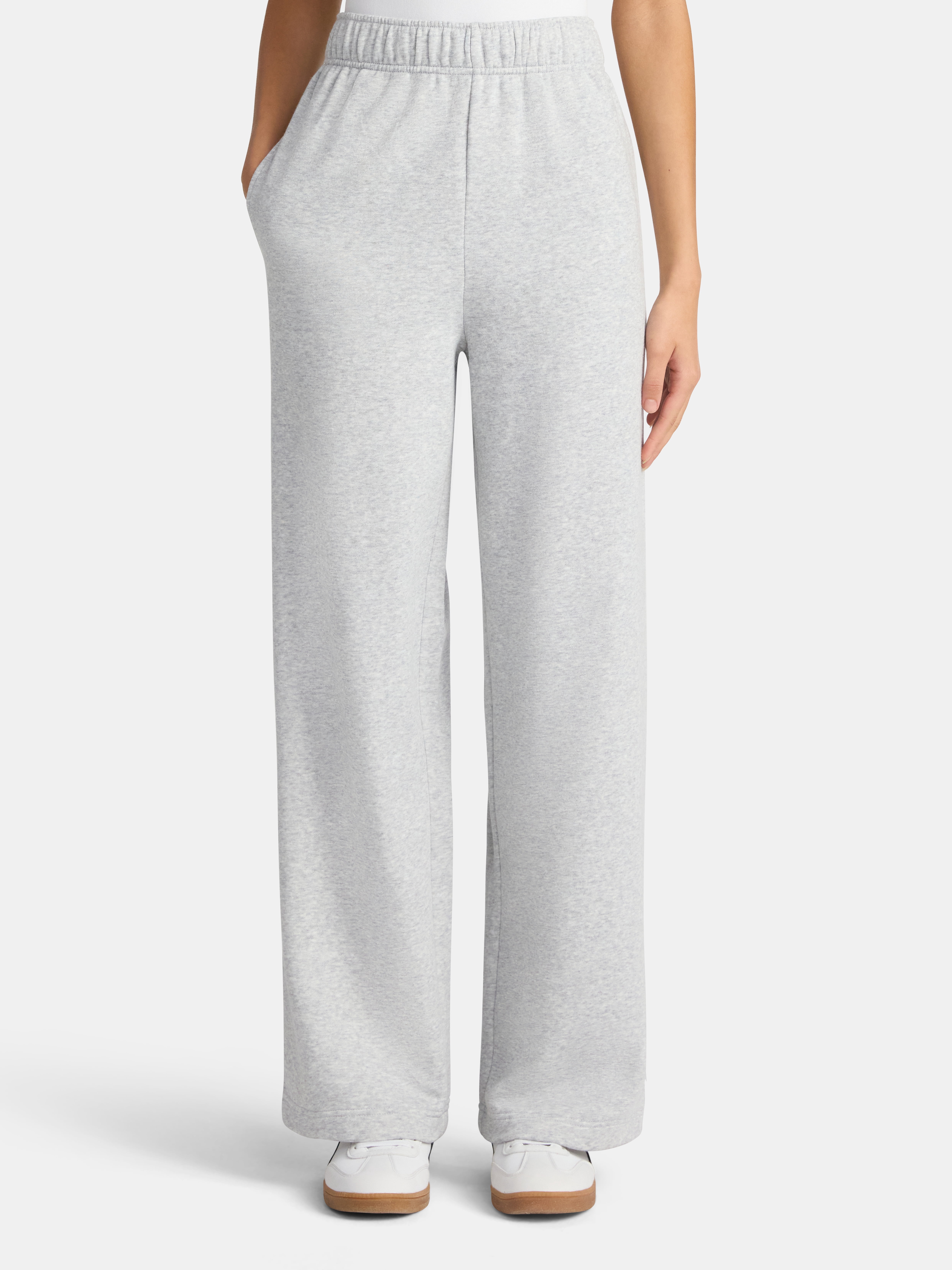 No Boundaries Soft Fleece Wide Leg Pants, 30” Inseam, 1 or 2-Pack, Women’s XXS-4X