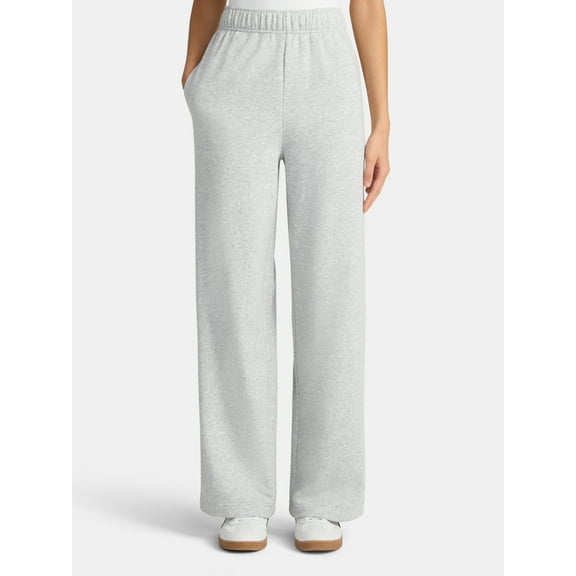 No Boundaries Soft Fleece Wide Leg Pants, 30” Inseam, 1 or 2-Pack, Women’s XXS-4X