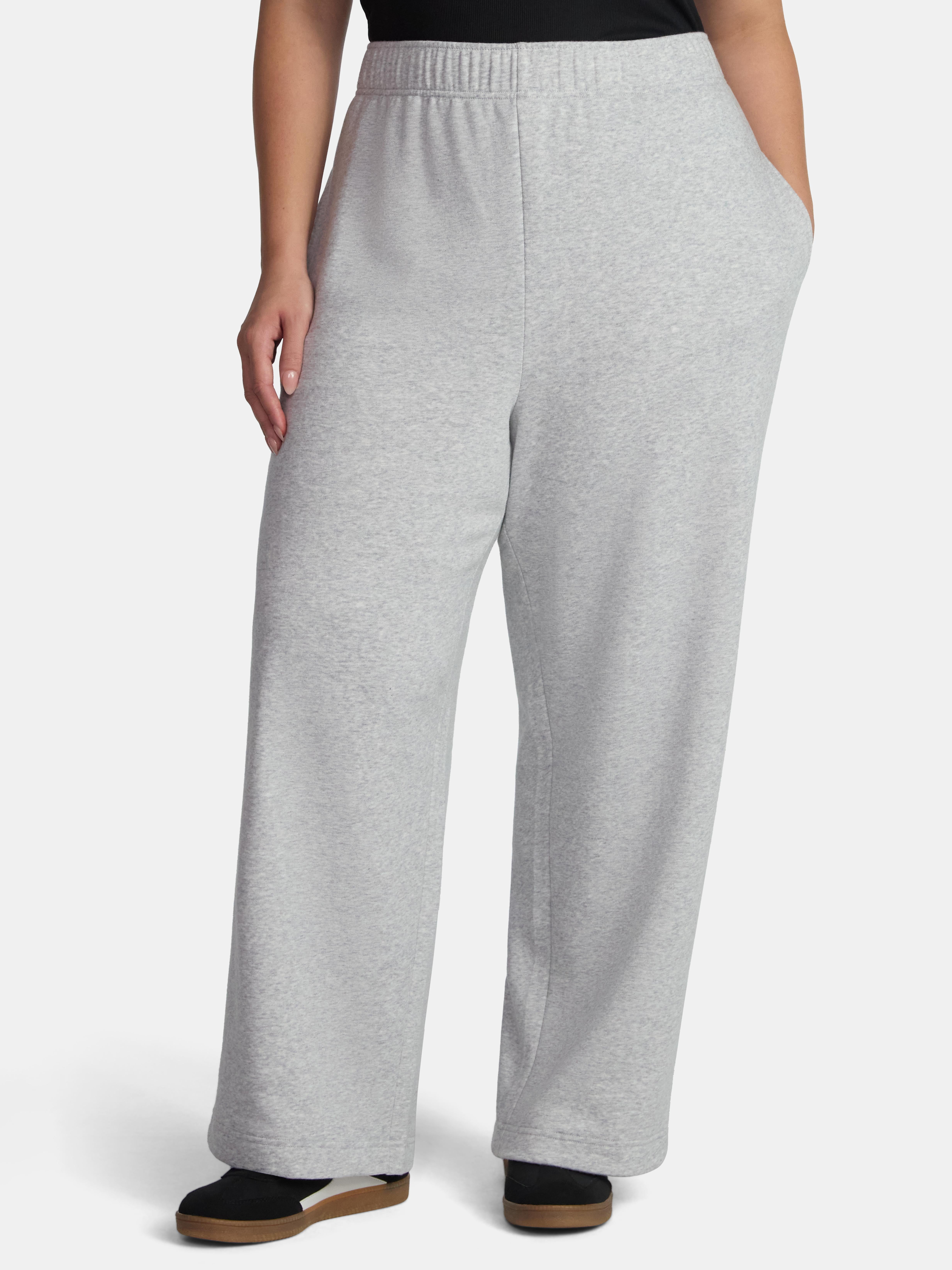 No Boundaries Soft Fleece Wide Leg Pants, 30” Inseam, 1 or 2-Pack, Women’s XXS-4X