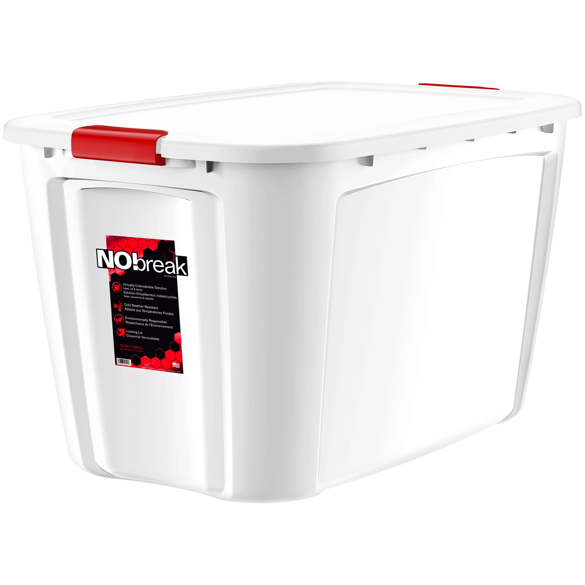 Simplify Happy Christmas Design Polypropylene Storage Tote Bin in White  9080-40 - The Home Depot