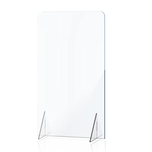 NO Cutout Sneeze Guard for Counter and Desk NO Hole Freestanding