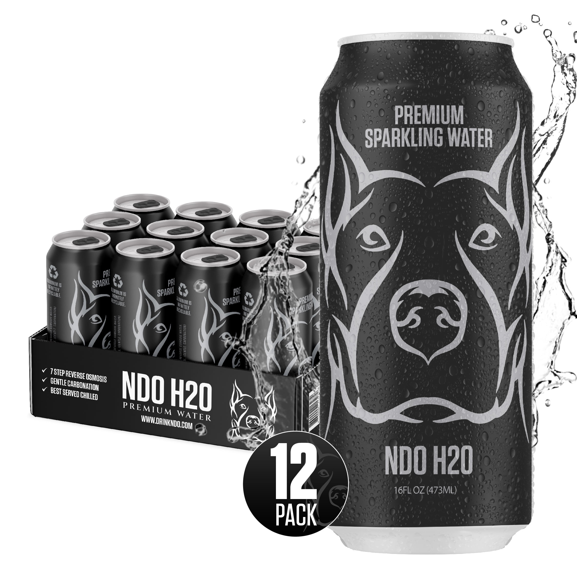 NDO H2O, Premium Sparkling Water, 12 Pack, 16 fl oz/can - Walmart.com