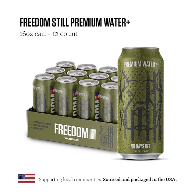 NO DAYS OFF Premium Water+ Limited FREEDOM Edition - 16oz Can (12