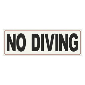NO DIVING Message - Adhesive Pool Depth Marker - 18 Inch x 6 Inch 4 Inch Lettering