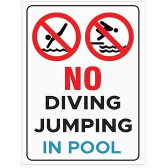 NO DIVING or JUMPING IN Pool Signs Prohibition Signs Metal Tin Sign 8 x 12 inch