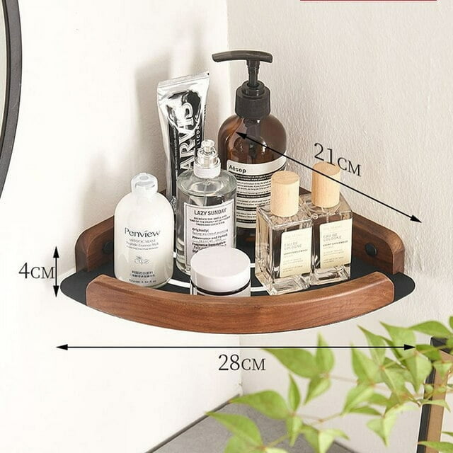 NO Drill Bathroom Shelves Wall MountedSpace Aluminum+Wood Shower Corner